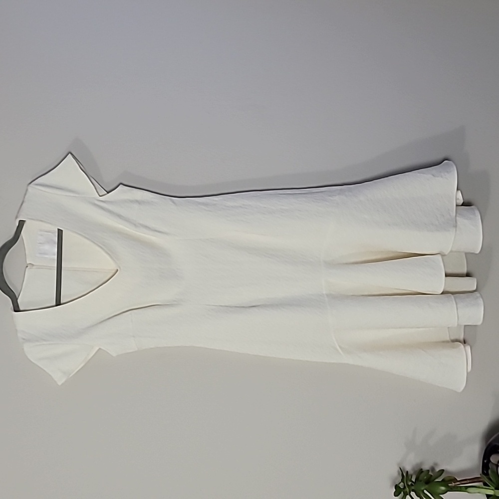 Meg shop cap sleeve flounce custom made dress Ivory